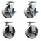 Service Caster 6'' Semi Steel Cast Iron Caster Set with Bronze Bearings 2 Brakes 2 Rigid, 4PK SCC-20S620-SSBZ-TLB-2-R-2 - alternate 1
